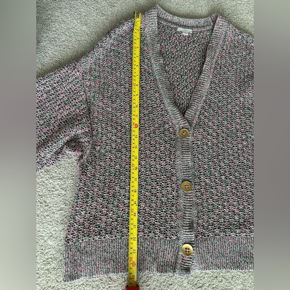 J.Jill Chunky Knit Cardigan Womens XL Button Front Cozy Boxy Textured Sweater - Picture 12 of 12